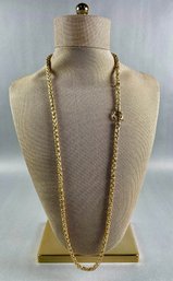 585 14k Yellow Gold Byzantine Necklace With Large Spring Ring Clasp