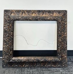 Vintage Embossed Metal Over Wood Picture Frame