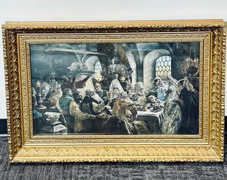 'A Boyar Wedding Feast' - Vintage Print After Original Art By Russian Realist Konstantin Makovsky
