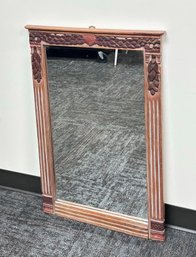 Balinese Style Carved Wood Framed Mirror
