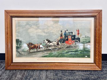 Victorian Coaching Engraving  'Three Minutes To Spare'