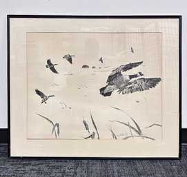 Framed Print Of Geese By Kelly Volkhath, No.  251/750.