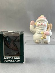 Vintage 'Cuddle Ups' Porcelain Snowman Figurine