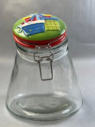 Global Amici Glass Kitchen Canister With Holiday Theme