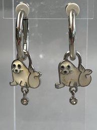 Playful Silver-toned Hoop Earrings