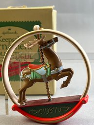 1987 Hallmark Keepsake Ornament From The Collector's Club, Titled 'Carousel Reindeer