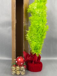 Whimsical Bendable Artificial Christmas Tree And Ornaments