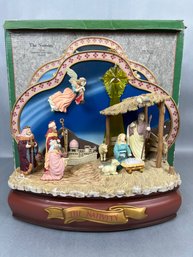 Vintage 1991 Enesco 'The Nativity' Illuminated Multi-Action Musical Nativity Scene
