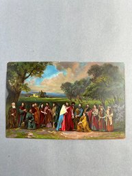 Vintage Religious Postcard Depicting A Scene Such As Jesus's Farewell