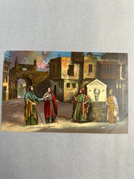 Vintage Postcard Depicting Disciples Of Jesus Preparing The Lord's Supper