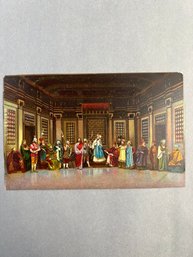 Vintage Early-20th-century Postcard Depicting The Scene Of Christ Before Caiaphas