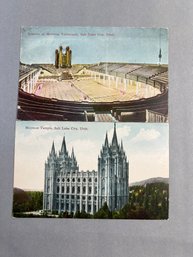 Vintage 1914 Colorized Postcards Depicting Landmarks In Salt Lake City, Utah: