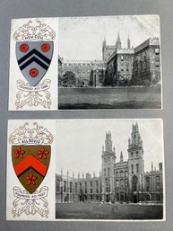 Vintage Postcard Heraldic Postcards Of Colleges From The University Of Oxford