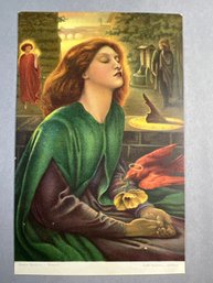 Vintage Art Postcard Reproducing The Famous Pre-Raphaelite Painting Beata Beatrix