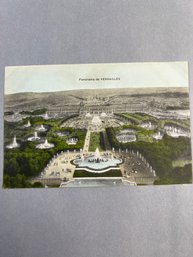Vintage Panoramic Postcard View Of The Palace Of Versailles And Its Formal Ga