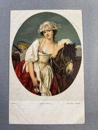 Vintage  Picture Postcard Featuring La Laitière (The Milkmaid)