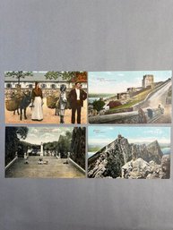 Vintage Colorized Postcards Featuring Historical Scenes And Landmarks Of Gibraltar From The Early 1900s