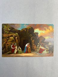 Vintage Religious Postcard Depicting The Entombment Of Christ