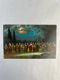 Vintage Postcard Depicting The Capture Of Christ (or The Kiss Of Judas
