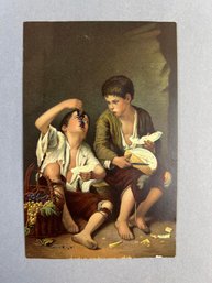 Vintage Postcard Artwork Is A Reproduction Of 'Children Eating Grapes And A Melon' (also Known As Grape And Me