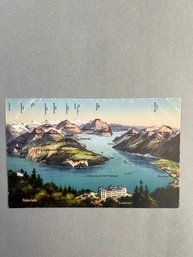 Vintage Panoramic Postcard Depicting The Vierwaldstättersee (Lake Lucerne)
