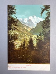 Antique Vintage Photochrom Print Or Postcard Of The Jungfrau Mountain Massif