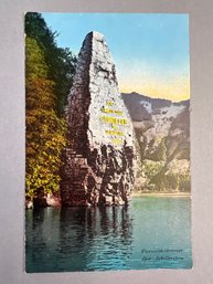 Antique Postcard Depicting The Schillerstein (a Natural Rock Pyramid Dedicated To Friedrich Schiller)