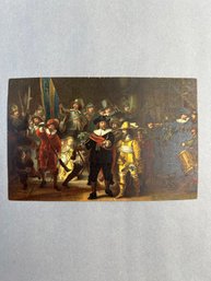 Vintage Art Postcard Reproducing The Famous 1642 Oil Painting The Night Watch (De Nachtwacht) By Rembrandt Van