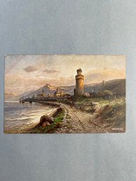 Vintage Postcard Featuring A Romantic Landscape Painting Of Oberwesel