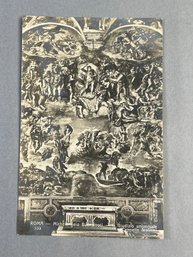 Vintage Postcard Depicting Michelangelo Buonarroti's Iconic Fresco The Last Judgment (Il Giudizio Universale)