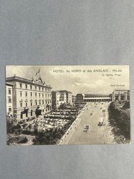 Vintage Postcard Depicting The Hotel Du Nord Et Des Anglais And The First Central Station (Stazione Centrale)
