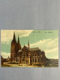 Vintage Color Lithograph Postcard Of The Cologne Cathedral