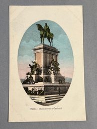 Vintage Postcard Featuring The Monumento A Giuseppe Garibaldi