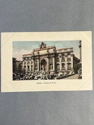 Vintage Postcard Depicting The Trevi Fountain (Fontana Di Trevi) In Rome, Italy