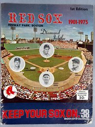 Red Sox 1975 Diamond Jubilee 1st Edition Scorecard