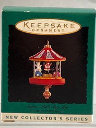 A Hallmark Keepsake Santa's Little Big Top Miniature Christmas Ornament From 1995