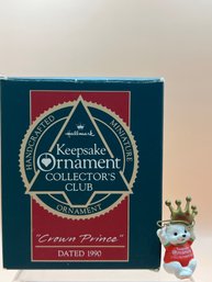 1990 Hallmark Keepsake Ornament 'Crown Prince' From The Collector's Club Collection