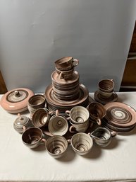 65 Piece Set Of Santa Anita Ware Signed.