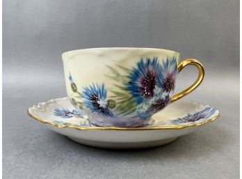 Vintage Hand Painted Haviland France Teacup And Saucer.