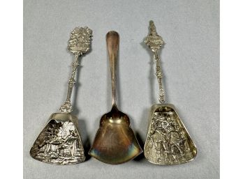 2 Decorative Spoons And 1 Sugar Spoon