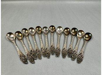 12 Silver Tone Teaspoons