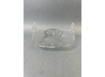 Etched Glass Relish Tray.