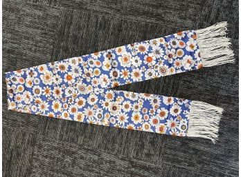 Double Thickness Fringed Flowered Scarf.