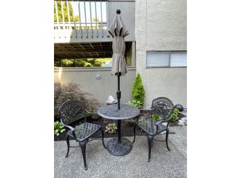 Metal Outdoor Bistro Set With Umbrella