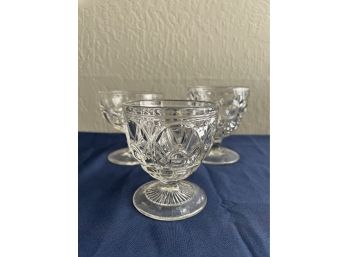 Flint Glass Open Sugar Lot Of 3