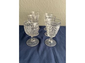 Six Flint Glass Goblets