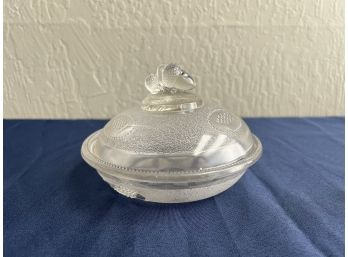 Boston Silver Glass Co Beaded Grape Lidded Bowl