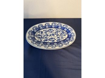 Large Blue And White Platter