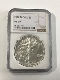 1987 NGC MS69 1oz Silver Eagle