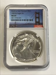1987-S NGC MS69 1oz Silver Eagle